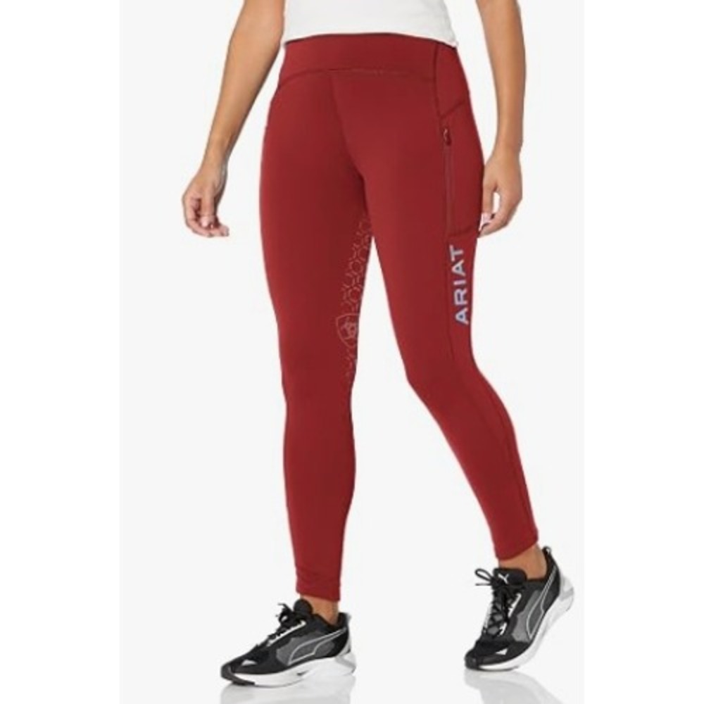 Ariat EOS Full Grip Seat Riding Tights Leggings Womens M Red Equestrian Pull On